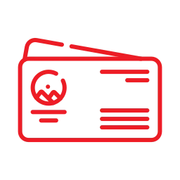 a red line art of a card