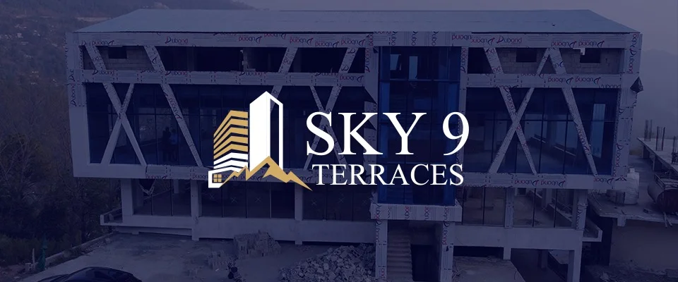 a building under construction with a logo